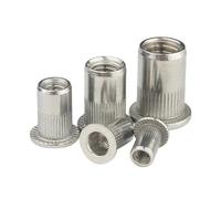 8 tuercas remachables de acero inoxidable M3 M4 M5 M6 M8 M10 M12, tuerca moleteada, remache de cabeza plana, remache roscado, inserto de tuerca, tapa.(M5)