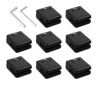 8 Uds abrazaderas de vidrio cuadradas Clip acero inoxidable 304 soporte trasero plano abrazadera barandilla estante 8-10MM para Baranda Barandilla de Escalera Pasamanos(Black)