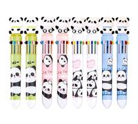8 Uds Bolígrafos De Panda De Dibujos Animados, Bolígrafos Lindos, Bolígrafos De 10 Colores, Bolígrafos De Papelería Para Niñas, Bolígrafos De Clic