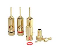 8 Uds Cobre Chapado en Oro 2mm Pin Adaptador de Enchufe Banana Pin Recto terminales Banana enchufes de Altavoz Conector de cableado(8 Black)