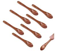 8 Uds Cucharas Pequeñas de Madera, 10cm Cucharadita de Madera Mini Cucharas para Condimentos Cucharas para Miel para Tarros de Especias Sal Miel Café Leche Utensilios de Cocina