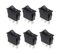 8 Uds interruptor basculante 3 pines 2 posiciones encendido/apagado AC 20A 125V 15A 250V SPST amarillo rojo verde luz LED interruptor basculante de barco iluminado(8pcs black)