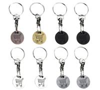 8 Uds. Mosquetón De Fichas De Metal, Fichas De Carro, Carrito De Compras Del Reino Unido, Monedas, Fichas De Tranvía, Fichas De Carrito, Llavero De Carrito