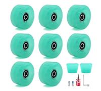 8 Uds patines de ruedas doble hilera PU colores accesorios resistentes al desgaste para Patines(Green)