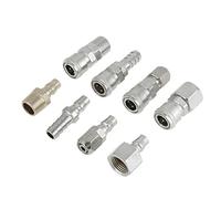 8 Unidades Bsp 1/2" Acoplador de Aire Neumático Enchufe Y Kit de Enchufe, Accesorios de Aire de Conexión Rápida Tipo C Industrial Juego de Conexión Rápida