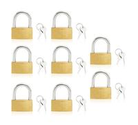 8 unidades de candados de latón: 30 mm candados con la misma llave, candado pequeño para cajas de herramientas, maletas, armarios, taquillas, almacenes, garajes, jardines - Desbloqueo suave