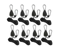 8 unidades de carraca de cuerda resistente con gancho, trinquete de cuerda de 1/8 pulgadas, trinquete de cuerda ajustable para lámpara de plantas, 2 m, cuerda de trinquete ajustable para luz de