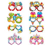 8 unidades de gafas decorativas de fiesta para escolarización, para niños y niñas 2026, decoración de mesa, comienzo del colegio, gafas ABC 123, papel para fiestas, comienzo escolar, decoración para
