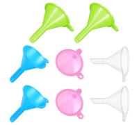 8 unidades de pequeños embudos para llenar pequeños embudos de plástico transparente rellenables recipientes cosméticos embudo para aceites loción champú arte arena