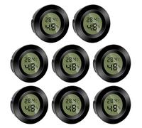 8 unidades Mini higrómetro digital termómetro redondo Medidor de humedad Temperatura Medidor de humedad Fahrenheit (℉) o Celsius (℃) para interior, oficina, salón (pilas incluidas) (8)