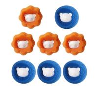 8 unidades para eliminar el pelo de animales, lavadora, bolas de pelusa reutilizables contra el pelo de perro y de gato, bolas de lavandería para ropa y ropa de cama, efectivo, atrapa pelusas (naranja