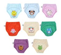 8 Unids Baby Potty Training Pantalones de Entrenamiento de Ropa Interior para Niños Pequeños Niños Niñas Dibujos Animados Lindos Pañales Impermeables 4 Capas(100)