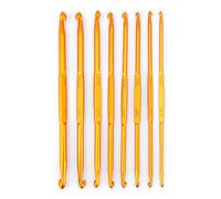 8 unids Ganchillo Doble Gancho Doble Extremite Dorado Alumina Gancho Doble Punta Gancho de Doble Cara Conjunto de Agujas de tejer Tejido Craft
