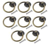 8 unids manijas de cajón antiguas perillas de anillo de cajón anillo anillo mango de tracción de gabinete redondo manijas anillo de gota cómoda para muebles cajón armario cocina armario retro bronce