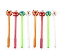 8 Unids Pluma De Gel Navidad Pluma Dibujos Animados Relleno Para Niños Niño Niña Juego Recompensa Bolígrafos A Favor Fiesta Color Colores Con Brillo Coloreado