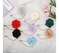 8 UNIDS Simple Hermosa Cinta Metal Hoja Dorada Cadena Nupcial Rosa Flor Broche Pin Decoración Accesorio Multifuncional Para Uso Doméstico