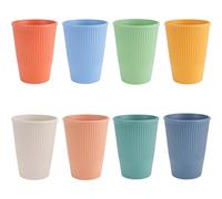 8 vasos irrompibles para beber de 350 ml, reutilizables para niños y adultos, vasos de picnic o camping, vasos de plástico reutilizables, vasos de agua de plástico apilables para la cocina