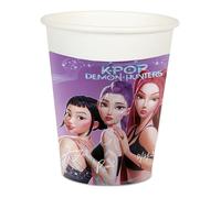 8 vasos K-pop Demon Hunters de papel, 200 ml, decoración de fiesta de cumpleaños, bebidas, mesa, para niños