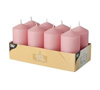 8 velas de 50 mm de diámetro, 100 mm, color rosa