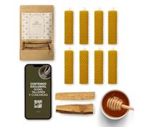 8 Velas de Miel de Abeja + REGALO 2 Palo Santo Ritual Mágico Buena Suerte 11/22 Velas Decorativas Hechas a Mano velas de miel para rituales Detalles para Regalar (8)