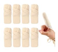 8 vendajes tubulares para dedos de 3 x 8,5 cm, funda de algodón para uso de primeros auxilios (beige)