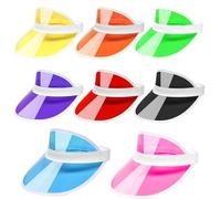 8 viseras de plástico unisex de estilo retro de los años 80 para mujer, viseras de plástico, sombrero de sol retro para golf, disfraz deportivo, 6 colores, Talla única