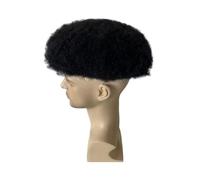 8 "x 10" Base de encaje completo doble nudo hombres afro rizado rizado para hombres negros prótesis capilar Parrucca (1b#,6 mm)