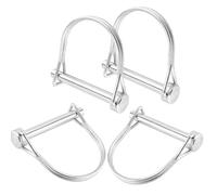 8 x 40 mm, Pasador de tubo plegable, 4 unidades, pasador de acoplamiento en forma de D, pasador de seguridad de acero para muelles, con cierre de bloqueo, para remolques de granja, granja