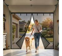 8 x 7 pies, 9 x 7 pies, 16 x 7 pies, cierre magnético para puerta de cochera, malla mosquitera de garaje para automóvil, cortina de fibra de vidrio resistente, sello magnético manos libres para dejar