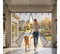 8 x 7 pies, 9 x 7 pies, 16 x 7 pies, cierre magnético para puerta de cochera, malla mosquitera para cochera, cortina de fibra de vidrio resistente, sello magnético manos libres para dejar entrar aire