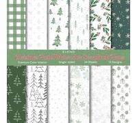 8 x 8" Christmas Pastel Watercolor Scrapbook Paper: Colorful Floral Decorative Sheets for DIY Crafts, Journaling, Albums, Invitations, Gift-wrapping: ... Interior, Single-sided,12 Designs, 24 Sheets