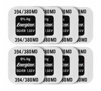 8 X Baterías De Óxido De Plata Energizer 394 380 1.55V SR45 SR936SW Para Reloj