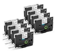 8 x Cintas Compatible con Brother TZe-231 TZe231 TZ231 TZ231 12 mm 0.47 P-touch para Impresora de Etiquetado Ptouch 1010 H105 1000 1005 1280 D400 D600 Cube Negro sobre Blanco