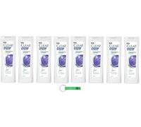 8 x Clear Shampoo Sport Riequilibrante Quotidiano - Champú anticaspa para cuero cabelludo seco 225 ml + llavero Beni Culinari gratis