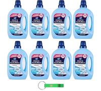 8 x Detergente líquido Lavatrice Classico de Felce Azzurra, para lavadora, 32 lavados, 1595 ml, incluye llavero Beni Culinari