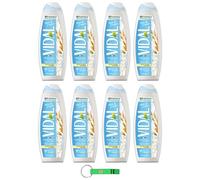 8 x Gel de ducha Vidal Bagnodoccia Milk & Cream/Espuma de ducha con leche de arroz y avena 500 ml + llavero Beni Culinari gratis