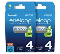 8 X Panasonic Eneloop Baterías AA 2000mAh Recargables Ni-MH Accu LR06 BK-3MCCE