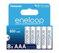 8 X Panasonic Eneloop Baterías AAA 800 mAh Recargables Ni-MH Accu BK-4MCCE