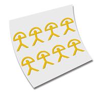 8 X PEGATINAS STICKER - VINILO - INDALO DE ALMERIA - VINYL AUFKLEBER ADHESIVI - CORTE (Amarillo)