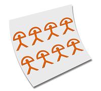 8 X PEGATINAS STICKER - VINILO - INDALO DE ALMERIA - VINYL AUFKLEBER ADHESIVI - CORTE (Naranja)