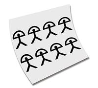 8 X PEGATINAS STICKER - VINILO - INDALO DE ALMERIA - VINYL AUFKLEBER ADHESIVI - CORTE (Negro)