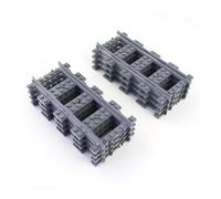8 x Raíles de tren rectos para ciudad de Lego