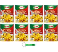 8 x Star Il Mio Risotto Funghi Porcini e Zafferano - Arroz cremoso con setas porcini y azafrán, 100% italiano, 175 g + llavero Beni Culinari