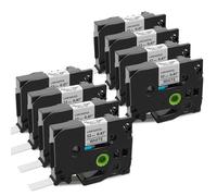 8 x Unistar AZe-231 12mm 0.47 White Cintas de Etiquetas Compatible para Brother TZe-231 TZe231 12mm x 8m Negro sobre Blanco para Brother P-Touch H100 PTE110VP PT-H100LB PTH110 PT-H107B H200