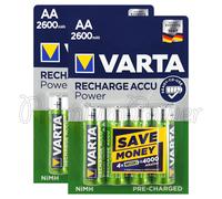 8x Varta AA Batería Mignon NiMH 2600 mAh Listo para usar 2x4er Blister 5716