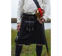 8 Yard Kilt, Falda Escocesa, Negra (Uni)