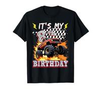8 Year Old Boys Monster Truck It's My 8th Birthday Party Camiseta