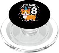 8 Years Old Corgi Dog Lover 8th Birthday Party Outfit Kid PopSockets PopGrip para MagSafe