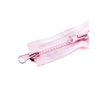 80-150cm 5# Doble deslizador Resina Cremallera Chaqueta Abrigo Cremallera Ropa Accesorios de costura, Rosa, 150cm