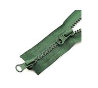 80-150cm 5# Doble deslizador Resina Cremallera Chaqueta Abrigo Cremallera Ropa Accesorios de costura, Verde, 150cm